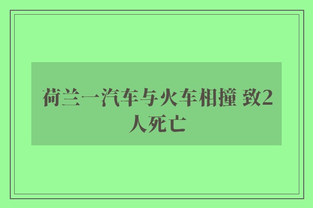 荷兰一汽车与火车相撞 致2人死亡